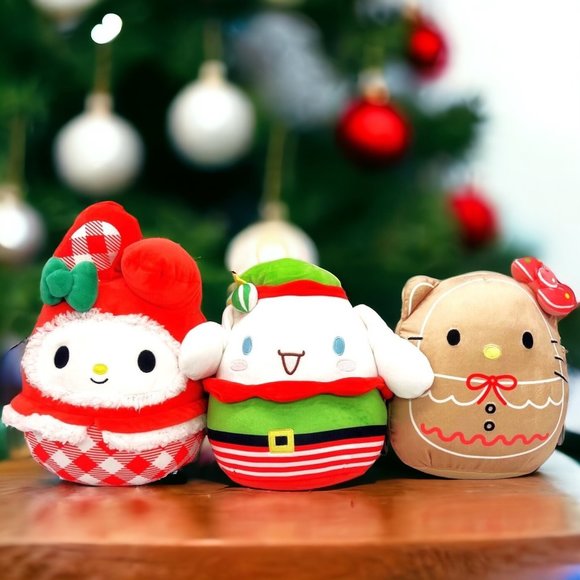 Squishmallow Plush Hello Kitty Friends 8" Christmas Cinnamoroll & My Melody Set - Picture 2 of 6